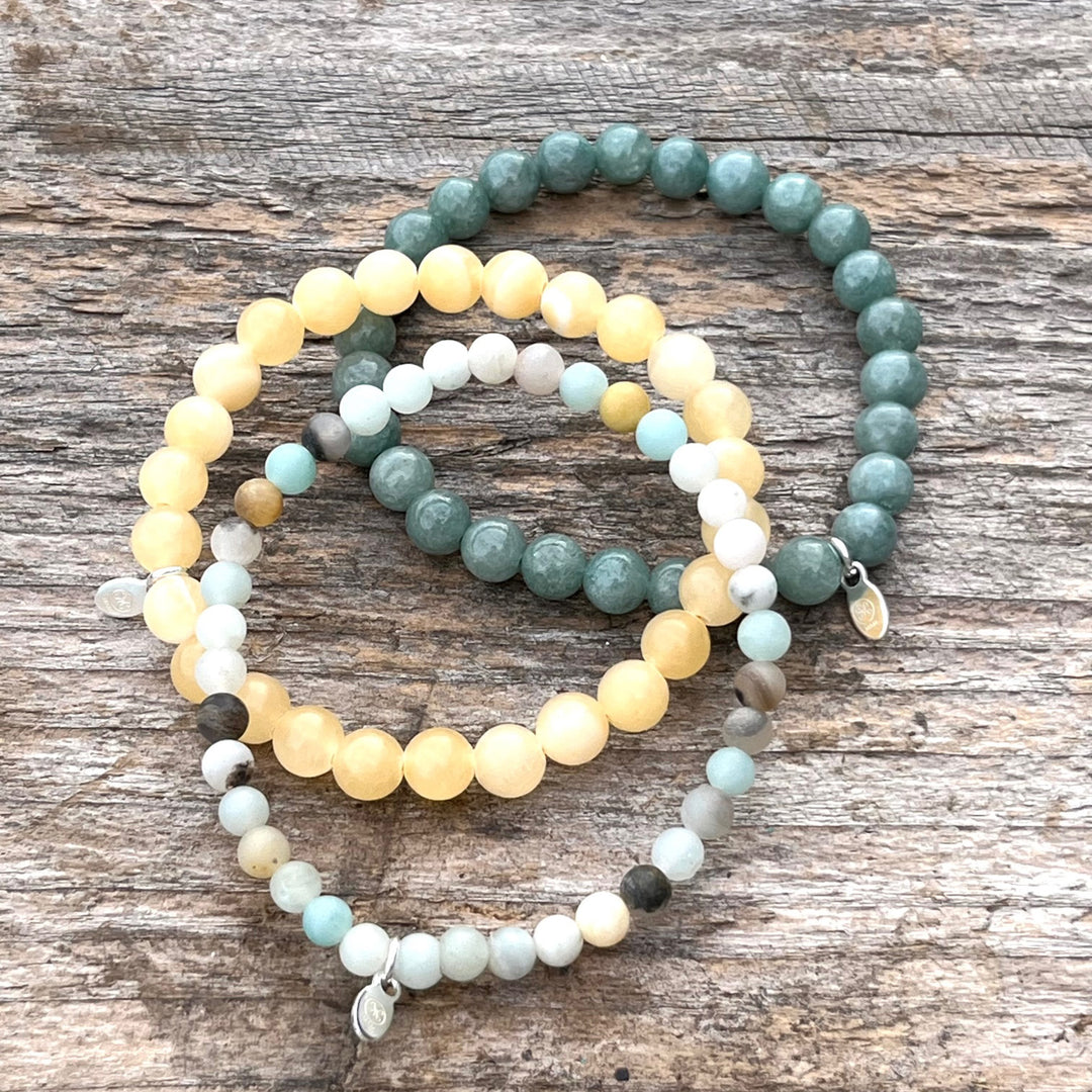 Lucky Stone bracelet - dark green jade