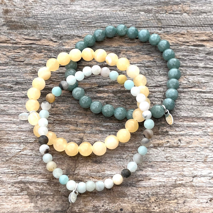 Lucky Stone bracelet - dark green jade