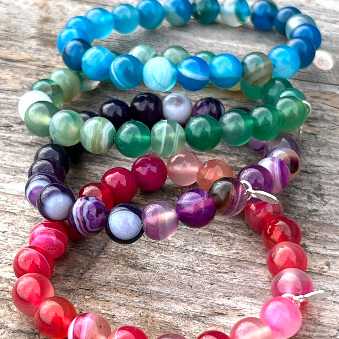 Lucky Stone armbånd - lilla agat