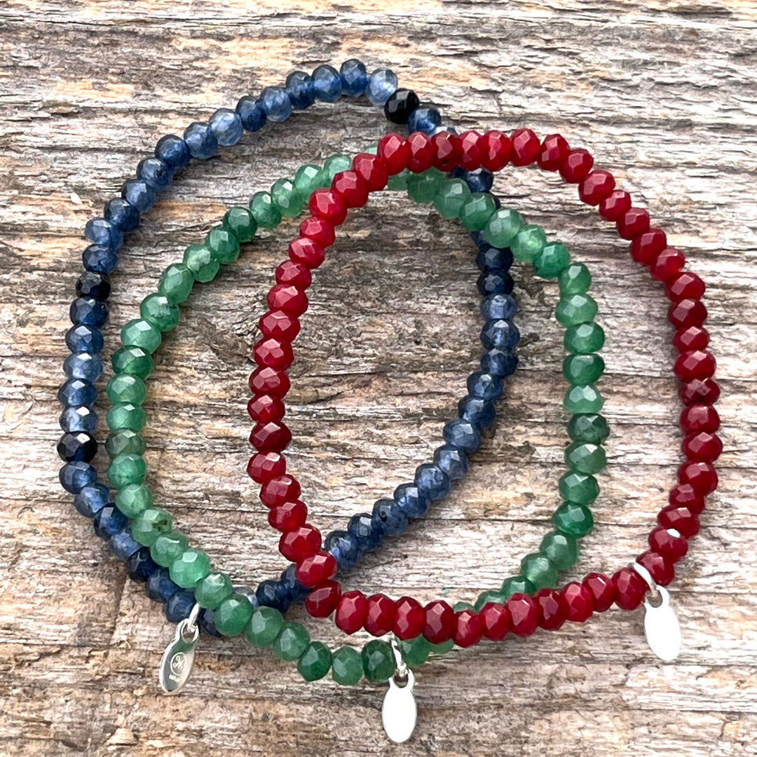 Lucky Stone bracelet - Red faceted agate