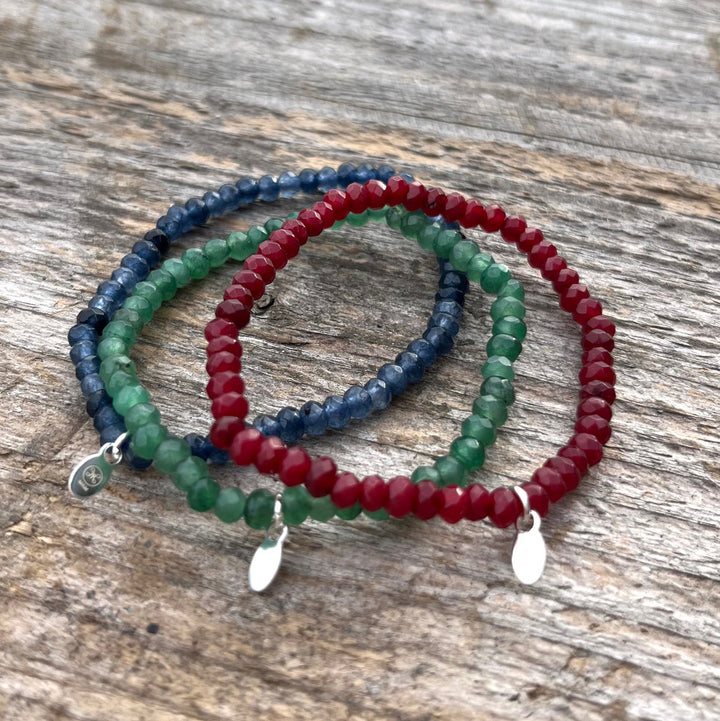 Lucky Stone bracelet - Red faceted agate