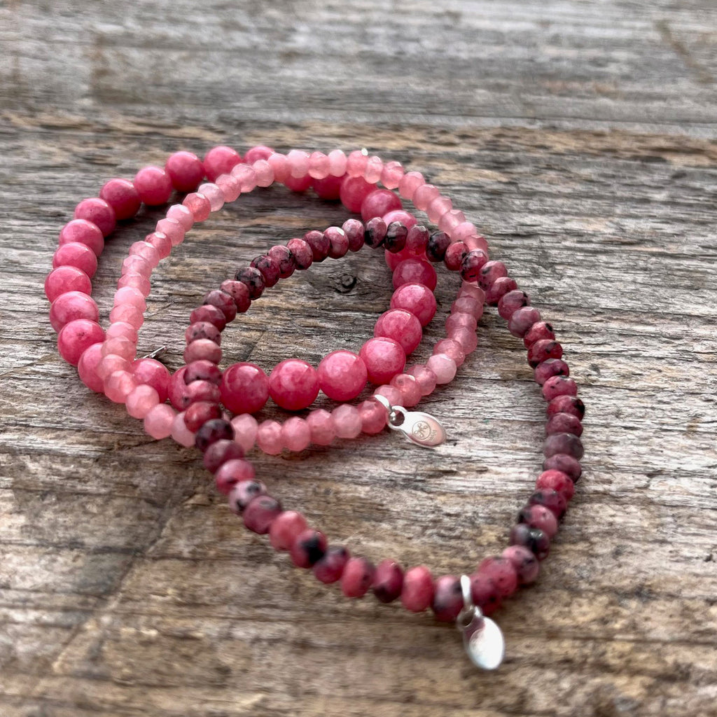 Lucky Stone armbånd - Rosa jade