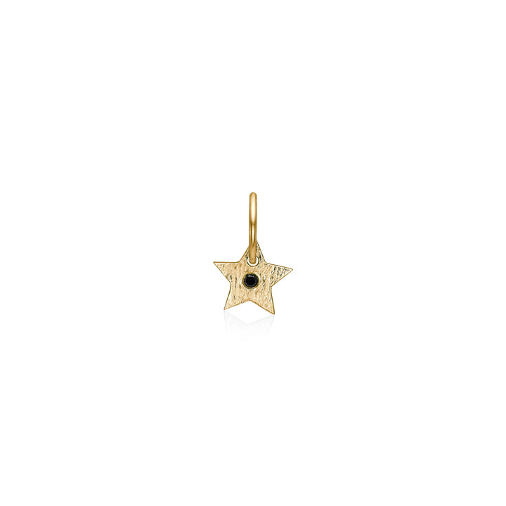 Min stjerne, 18 kt. gull matt med sort diamant