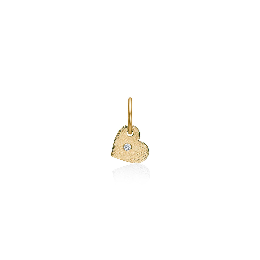 Mein Herz, 18 kt. Gold matt, mit weißem Diamant