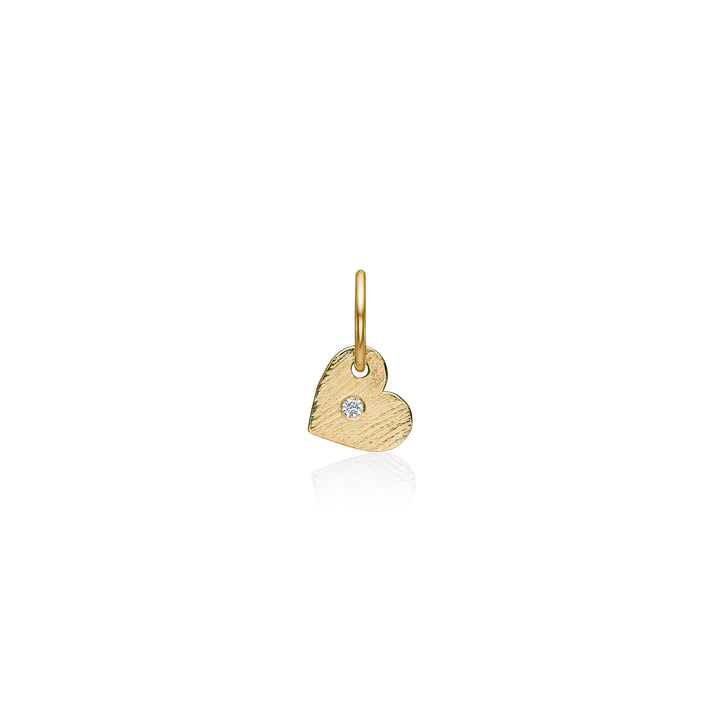 Mein Herz, 18 kt. Gold matt, mit weißem Diamant