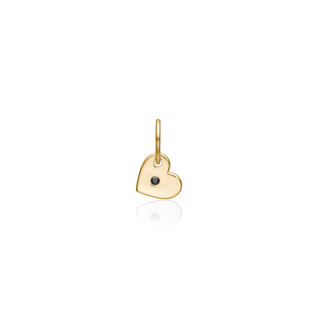 My Heart, 18 kt. Guld poleret, m sort diamant