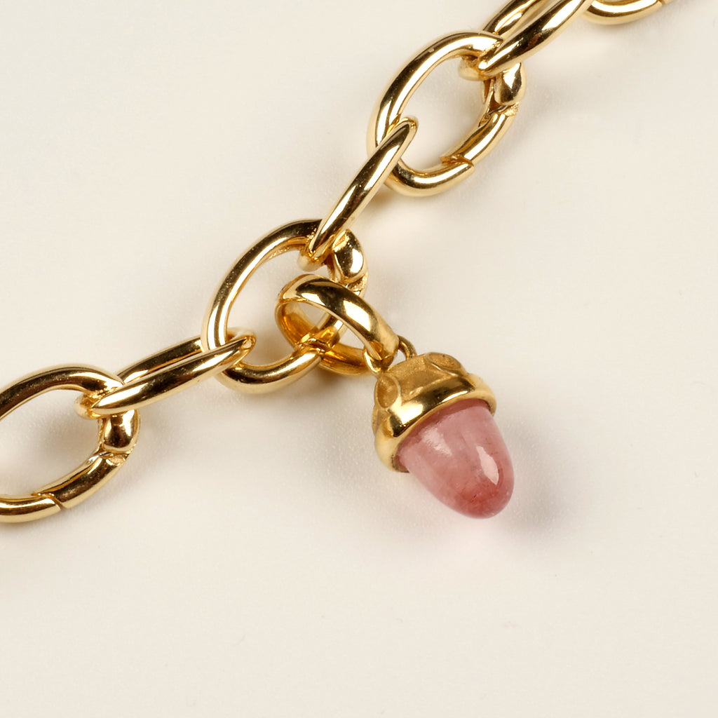 Lucky Drop Rose Tourmaline, 18 kt. Guld