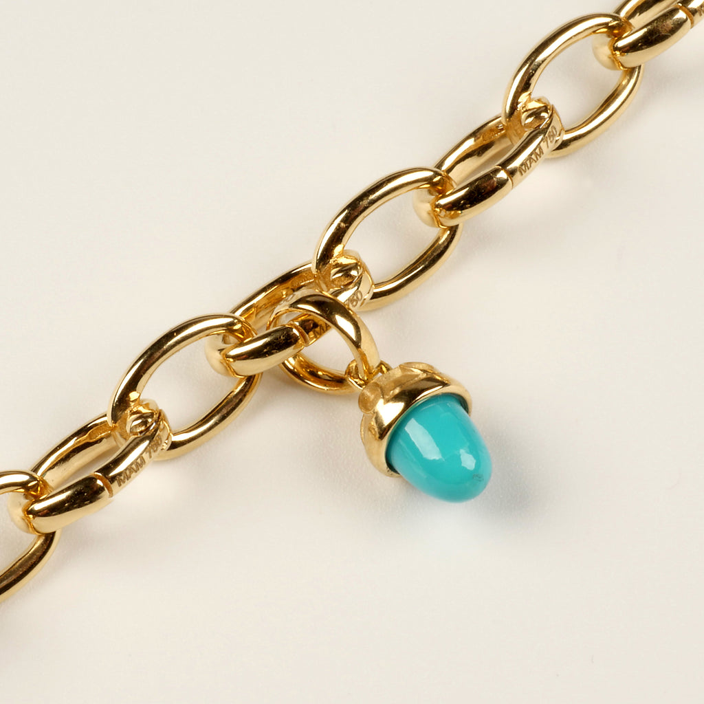 Lucky Drop, Turquoise, 18 kt. Gold