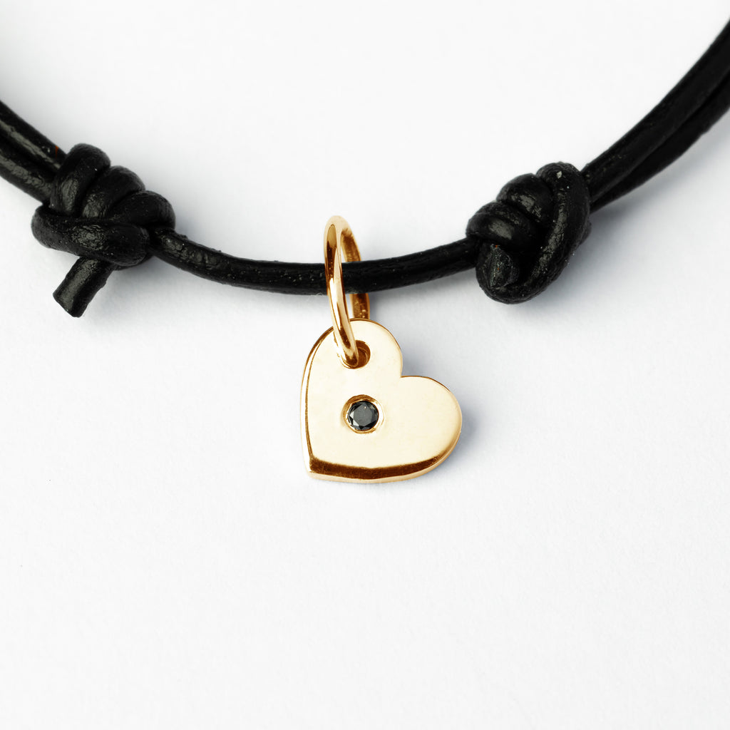 My Heart, 18 kt. Gold polished, with black diamond