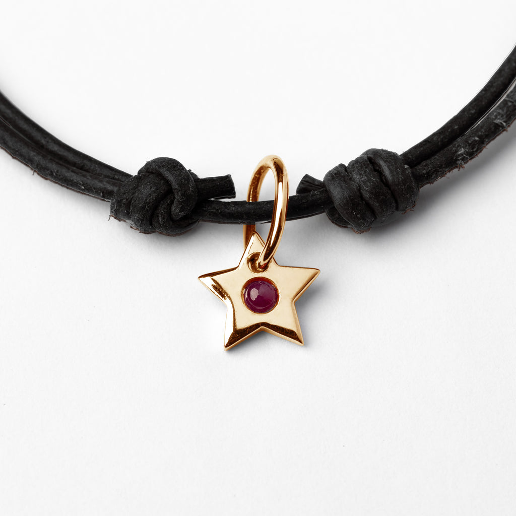 My Star, 18 kt. Gold, polished with Greenland Ruby