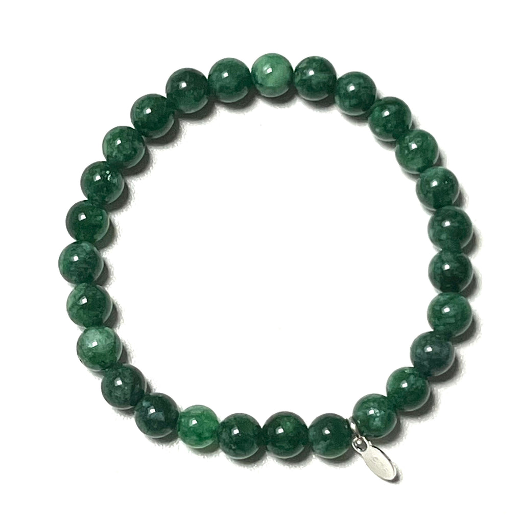Lucky Stone armbånd - mørkegrøn jade