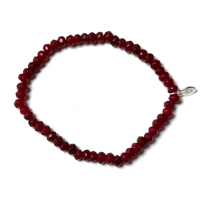 Lucky Stone bracelet - Red faceted agate