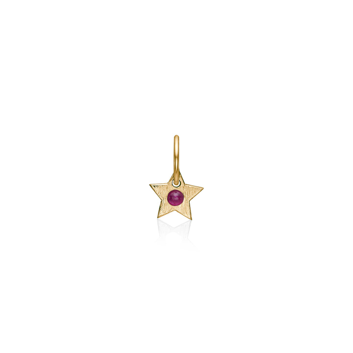 My Star, 18 kt. Guld, mat finish m. Grønlandsk Rubin