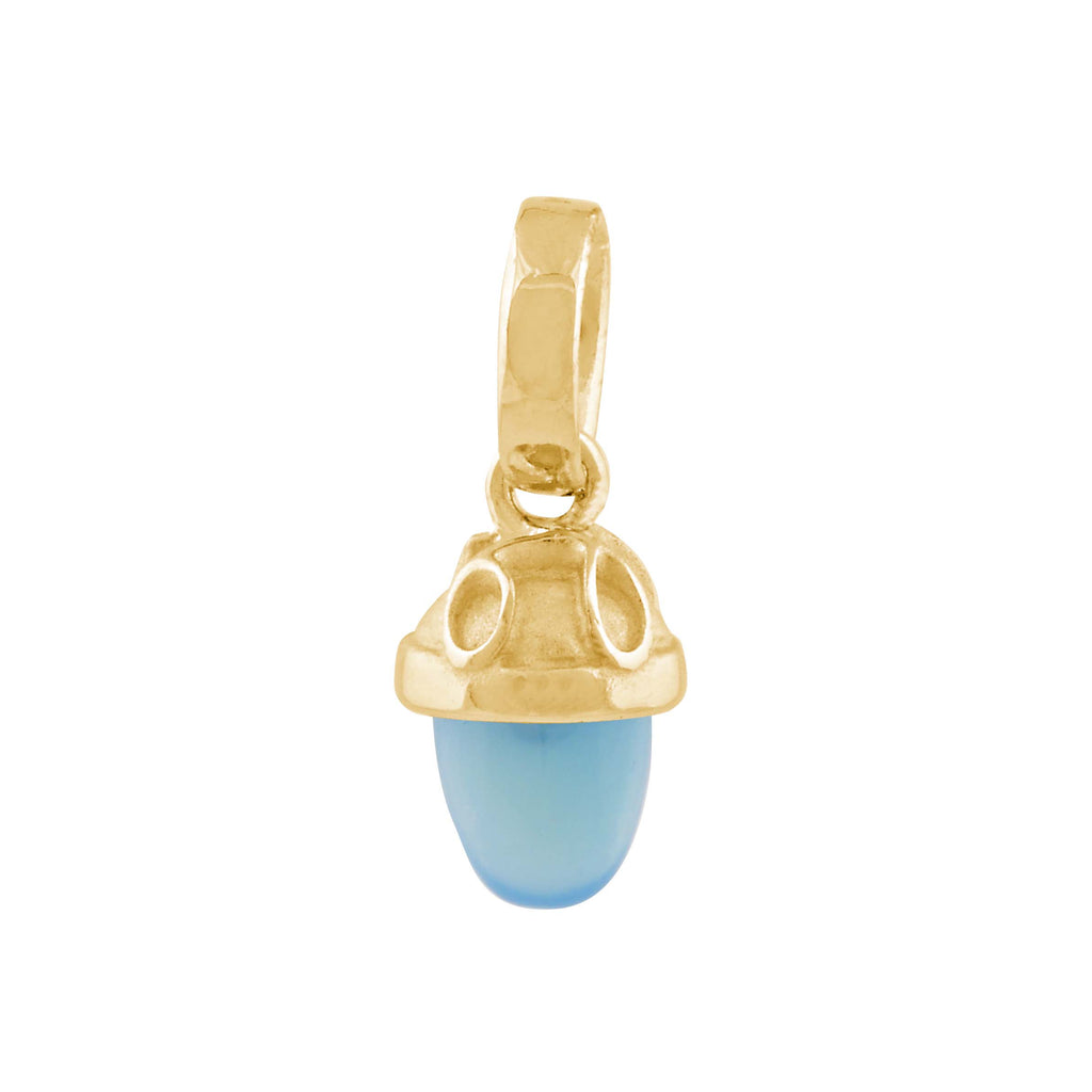 Lucky Drop, Blue Chalcedony, 18 kt. Gold